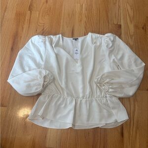 Express White Puff Sleeve Blouse